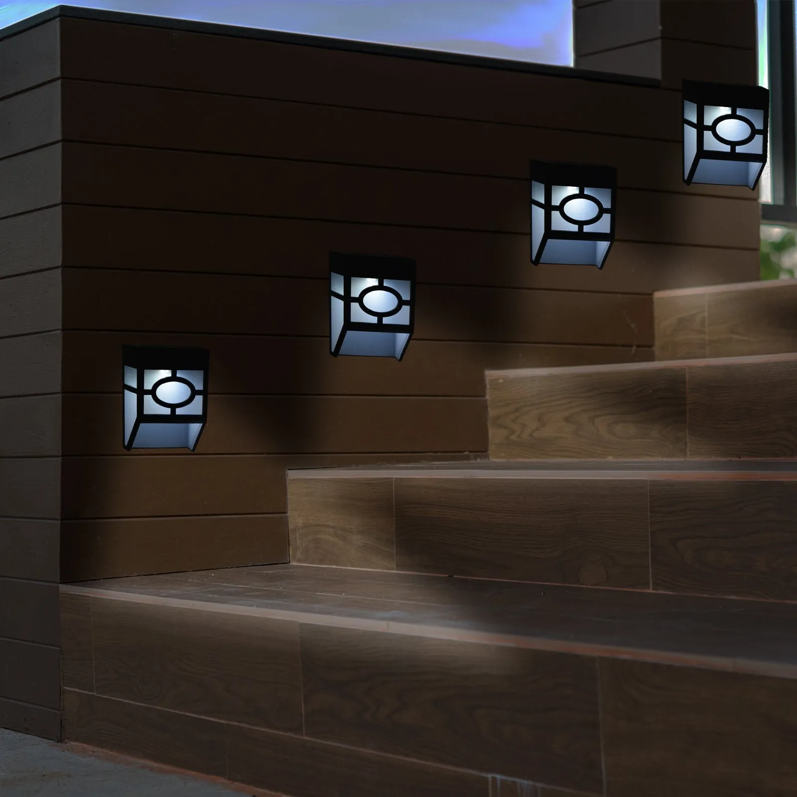 2 x Fence Lights Solar Powered LED | Waterproof | Outdoor | Garden | Patio | Wall | Pathway