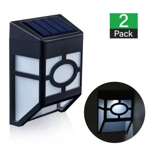 2 x Fence Lights Solar Powered LED | Waterproof | Outdoor | Garden | Patio | Wall | Pathway