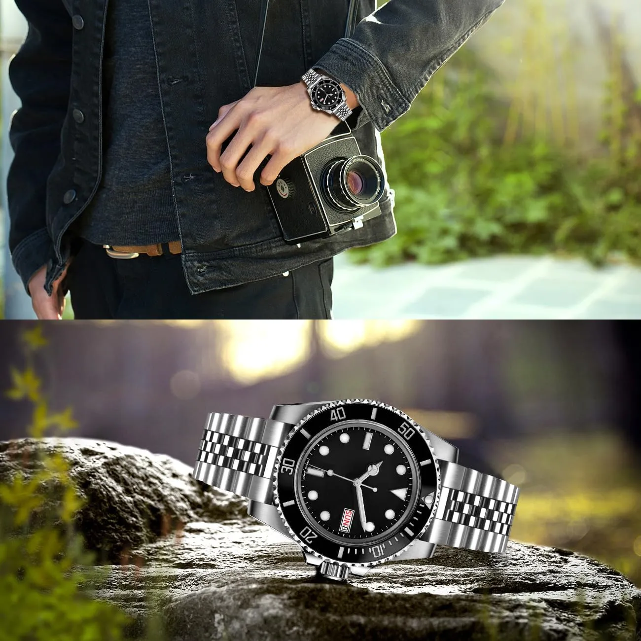 20mm 22mm Quick Release Jubilee Watch Band for Men Women Screw-In Stainless Steel Watch Bracelet Metal Watch Bands With Curved Lug Ends Parts Jubilee Bracelet Strap with Diving Buckle