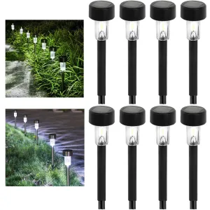 8 Pc Solar Powered Light Garden Stake Peg Yard Outdoor Decoration Lighting 14"