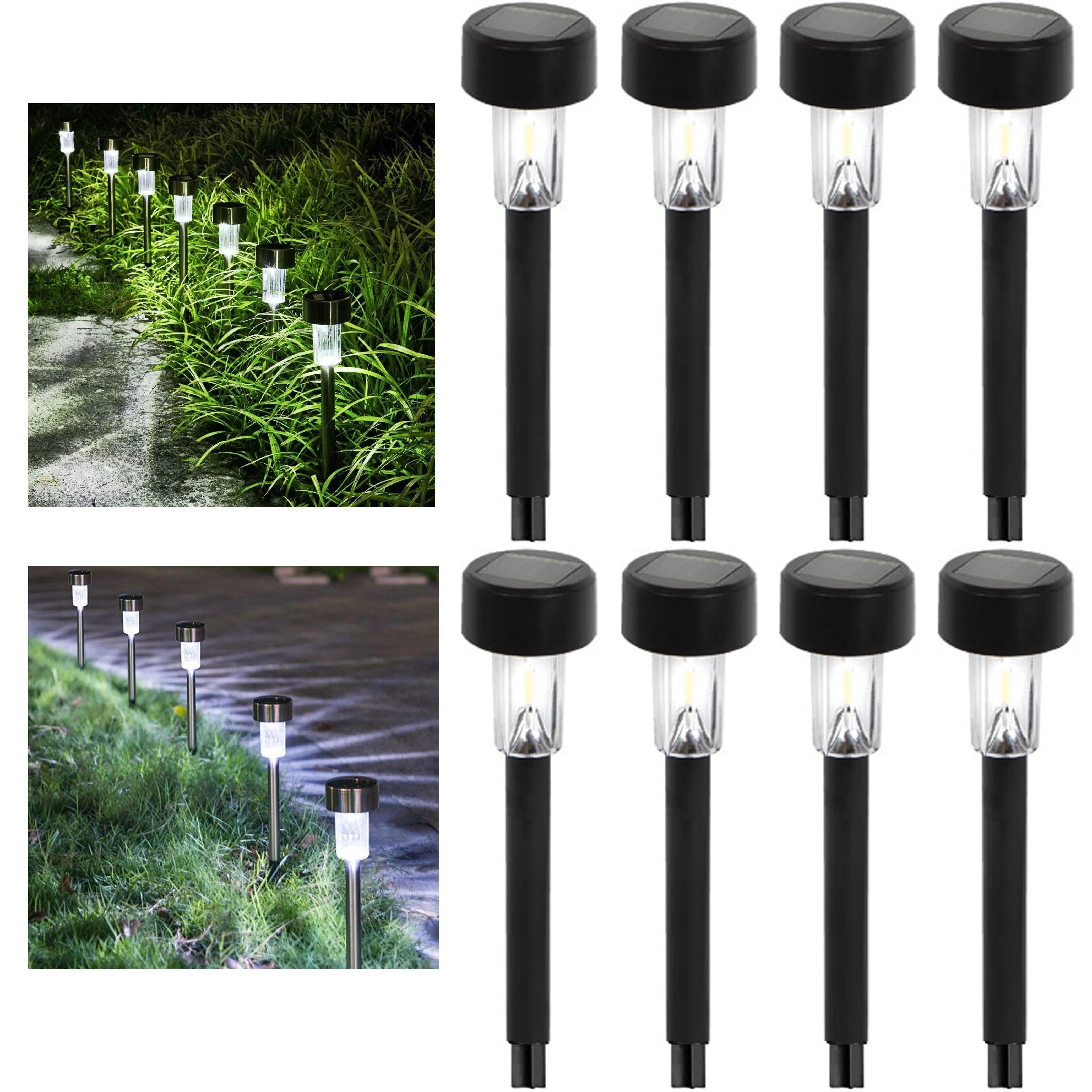 8 Pc Solar Powered Light Garden Stake Peg Yard Outdoor Decoration Lighting 14"