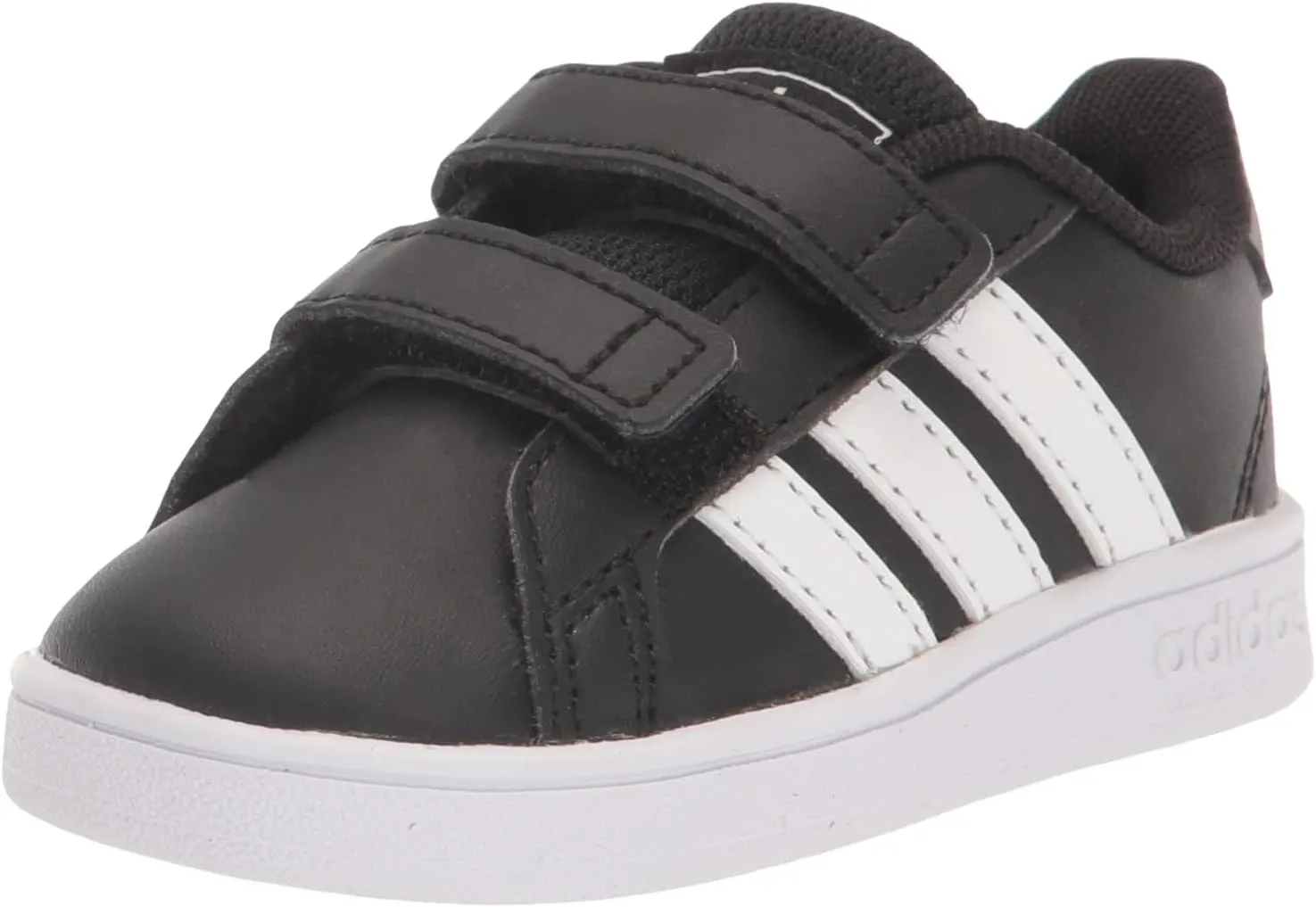 adidas Baby Grand Court Sneaker Black White, 6K M US Toddler