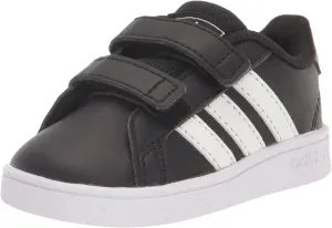 adidas Baby Grand Court Sneaker Black White, 6K M US Toddler