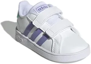 adidas Grand Court CF (Cloud White/Light Purple/Pulse Mint, US Footwear Size System, Infant, Numeric, Medium, 8.5)