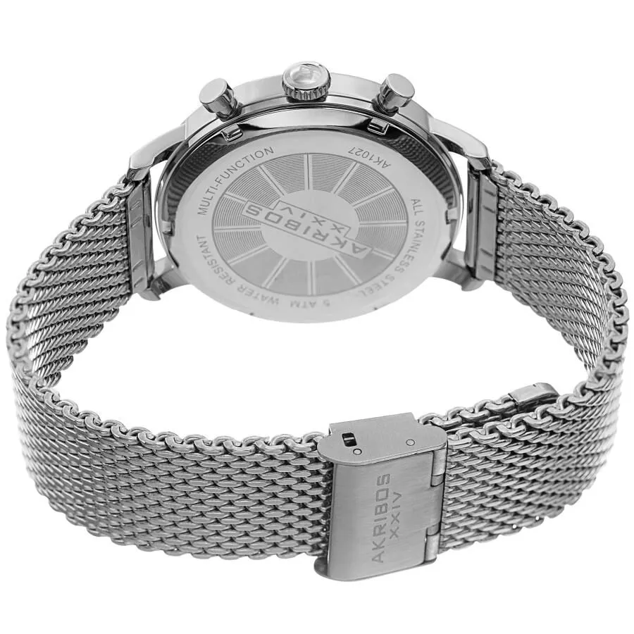 Akribos Xxiv Blue Dial Stainless Steel Mesh Men's Watch AK1027BU
