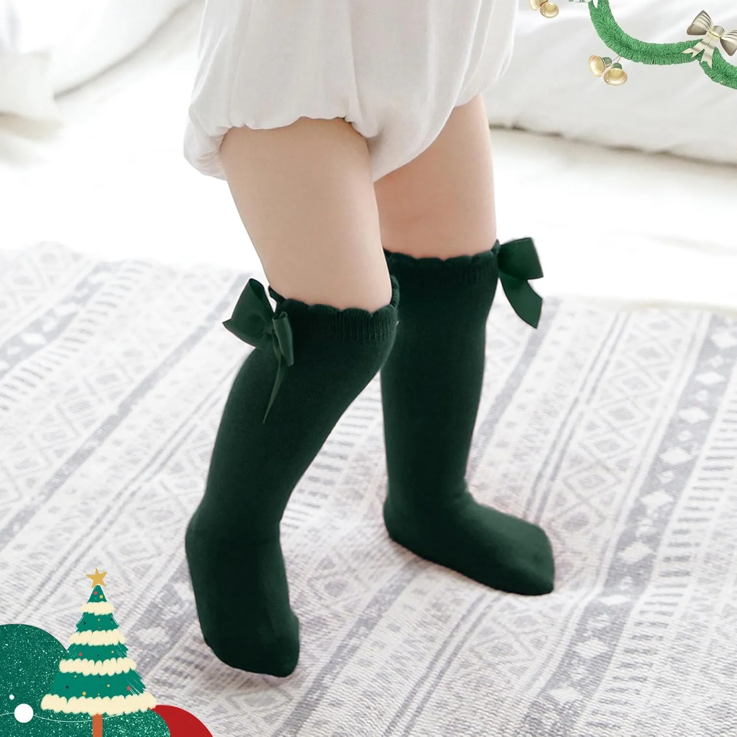 American Trends Baby Knee High Socks - Girls & Boys Newborn to Toddlers - Ruffled Tube Socks