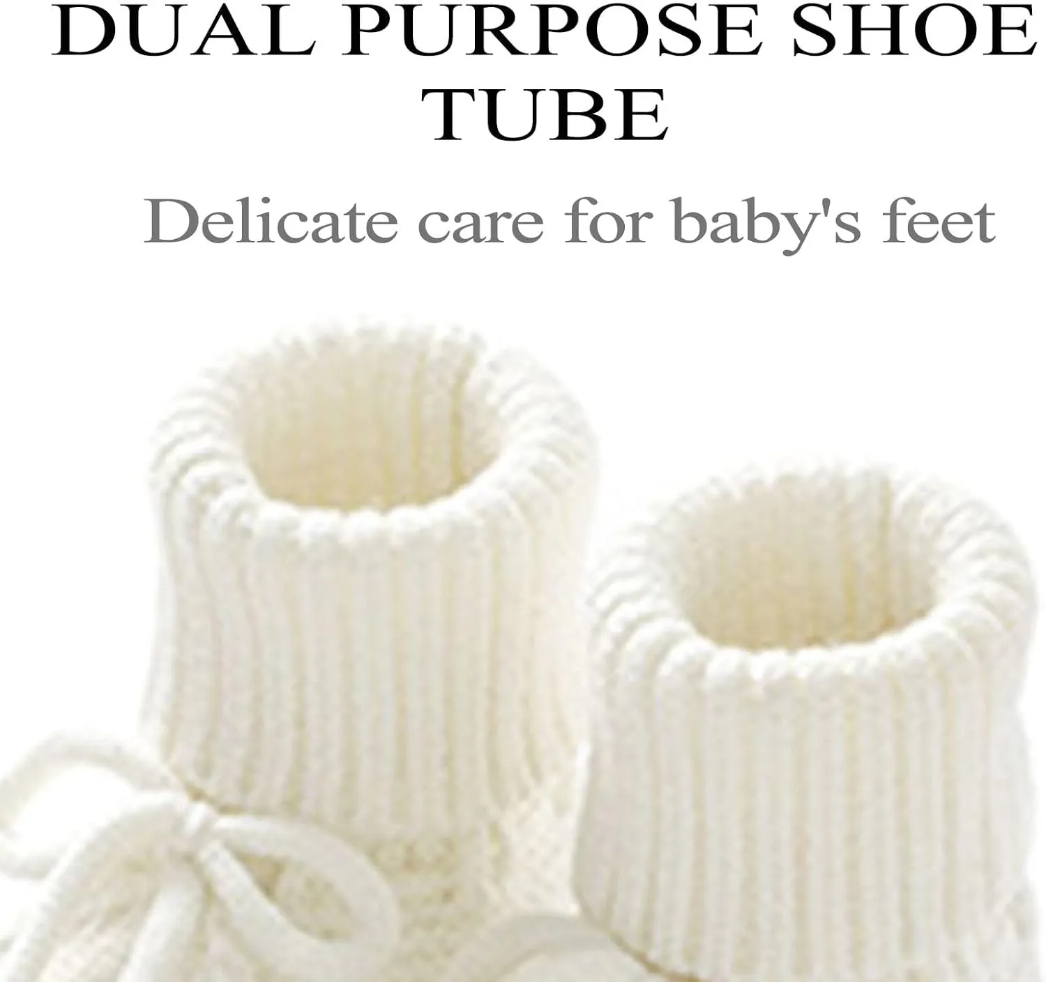 Baby Booties Newborn Soft First Walking Shoes Hand Crochet Knit Booties for Toddler Infant Boy Girl 2 Pairs