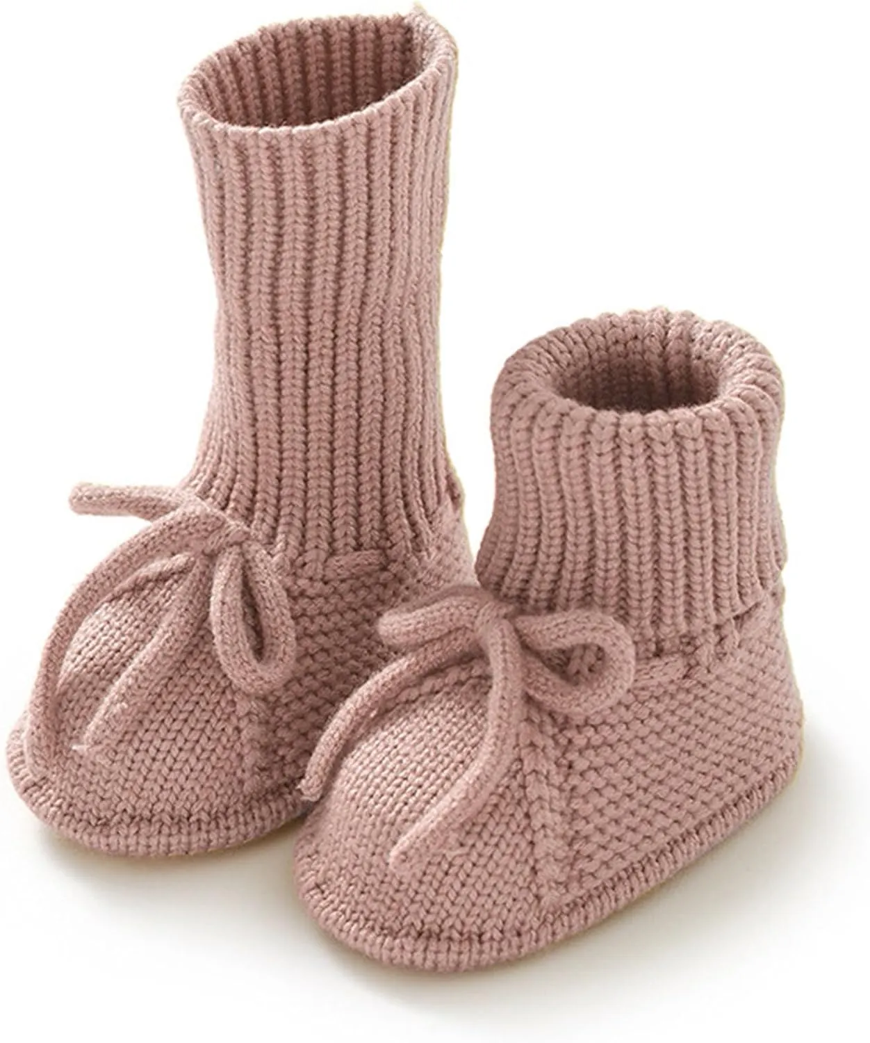 Baby Booties Newborn Soft First Walking Shoes Hand Crochet Knit Booties for Toddler Infant Boy Girl 2 Pairs