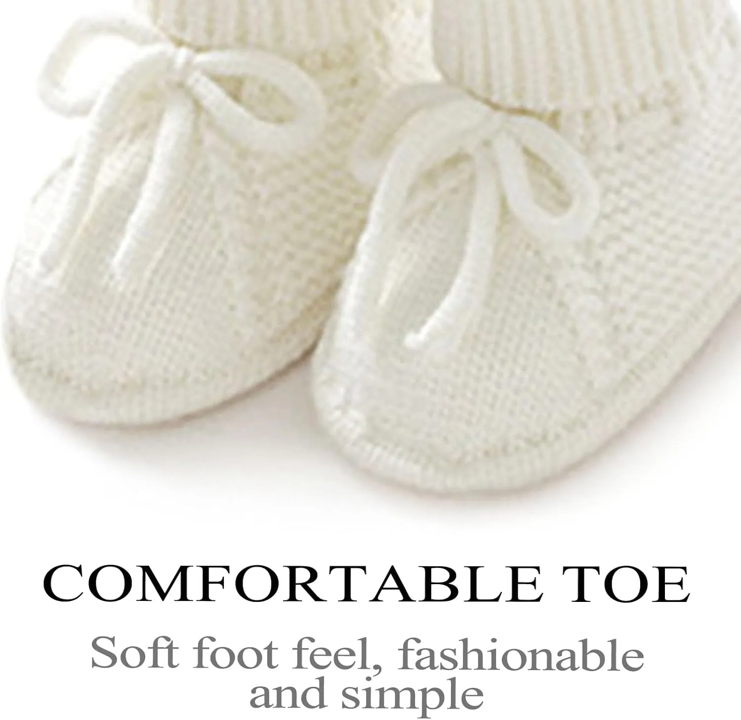 Baby Booties Newborn Soft First Walking Shoes Hand Crochet Knit Booties for Toddler Infant Boy Girl 2 Pairs
