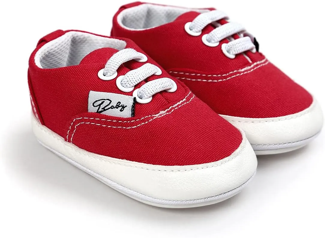 Baby Boys Girls Canvas Sneaker Soft Anti-Slip Sole Newborn Infant First Walkers Canvas Denim Shoes