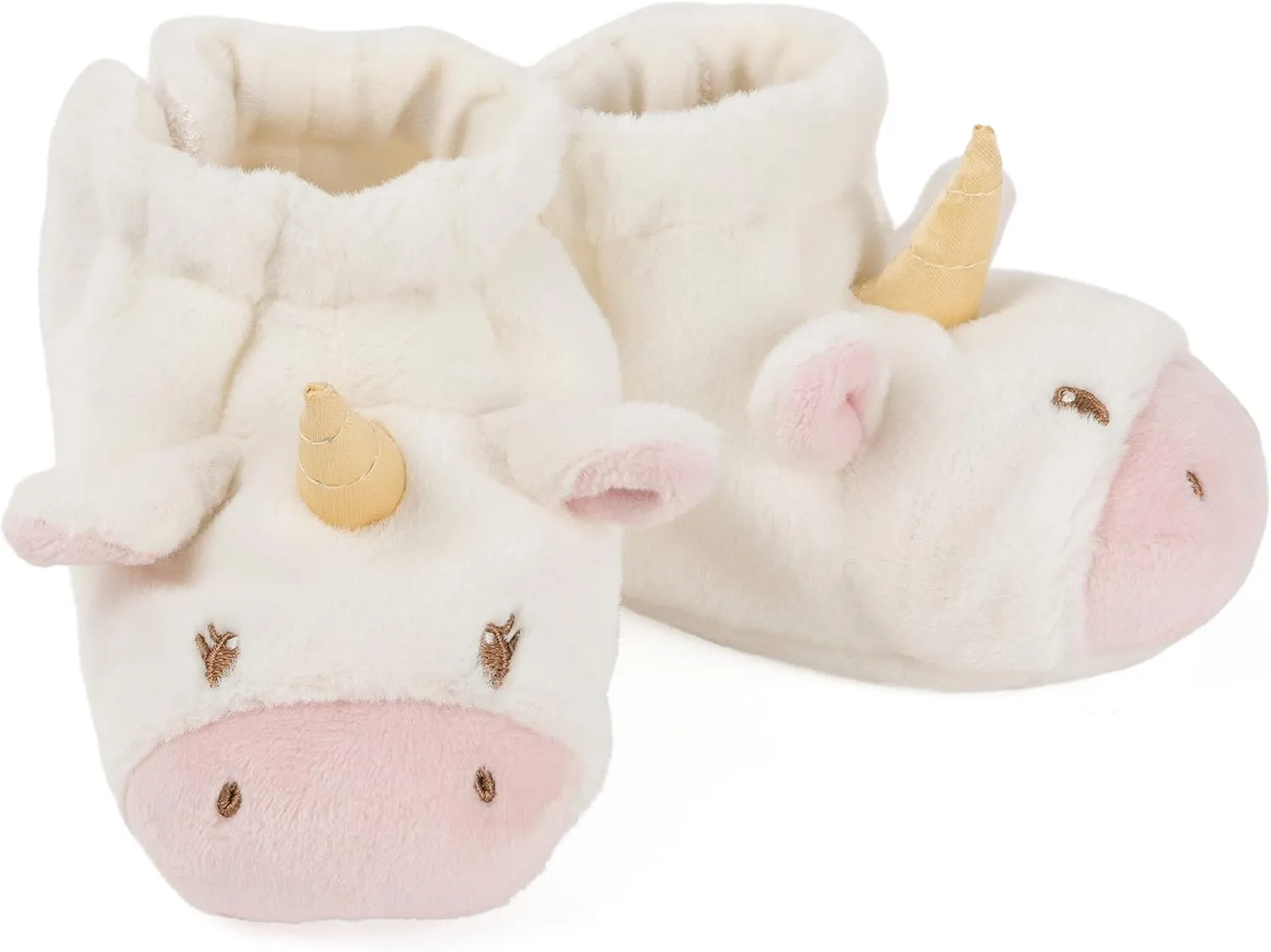 Baby GUND Luna Unicorn Rattle Booties Plush Baby Infant Shoes, White and Pink, One Size Fits All