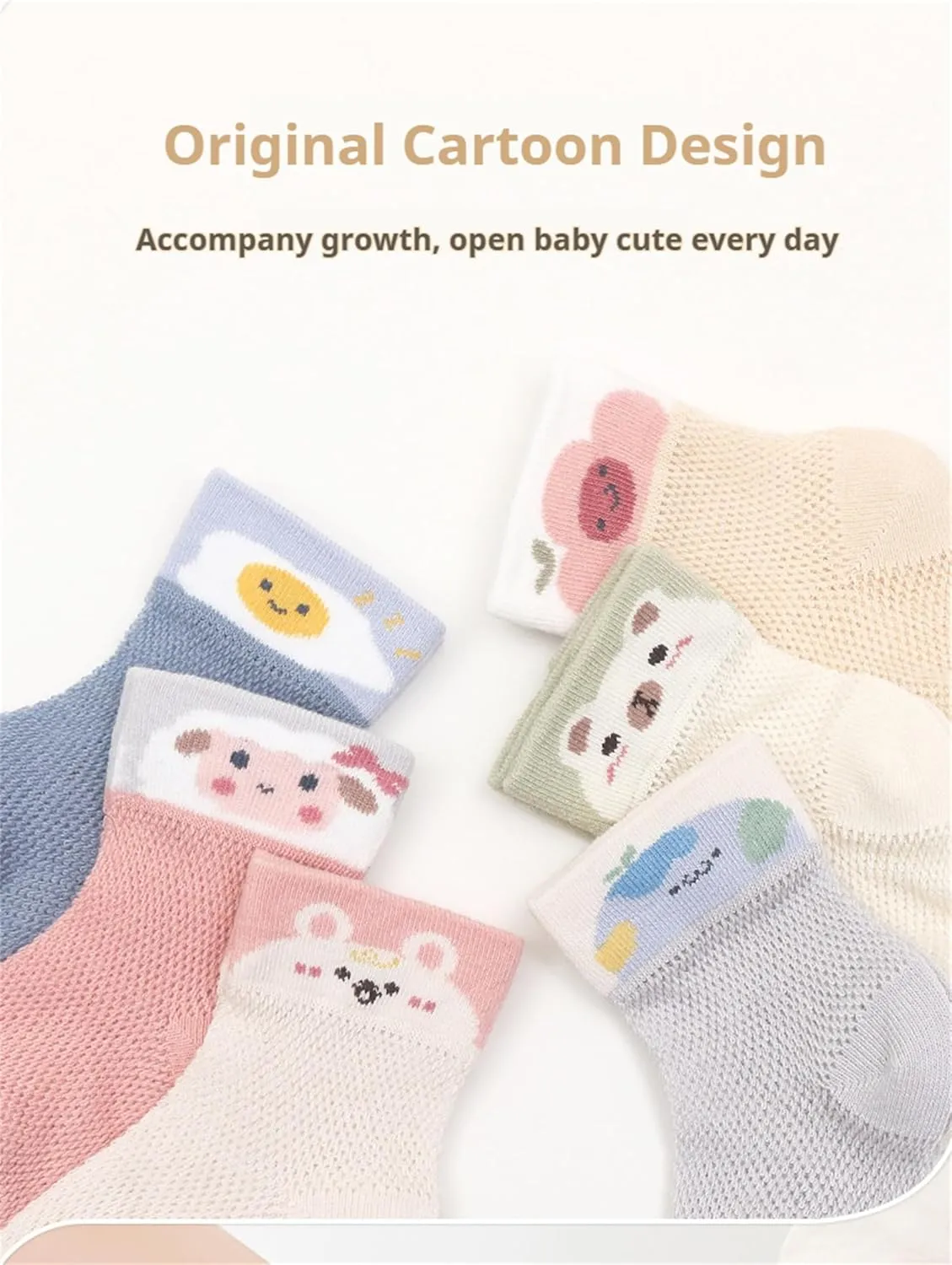 Baby Toddler Socks Girl Boy Thin Mesh Crew Socks Infant Pointelle Eyelet Socks 6 Pairs