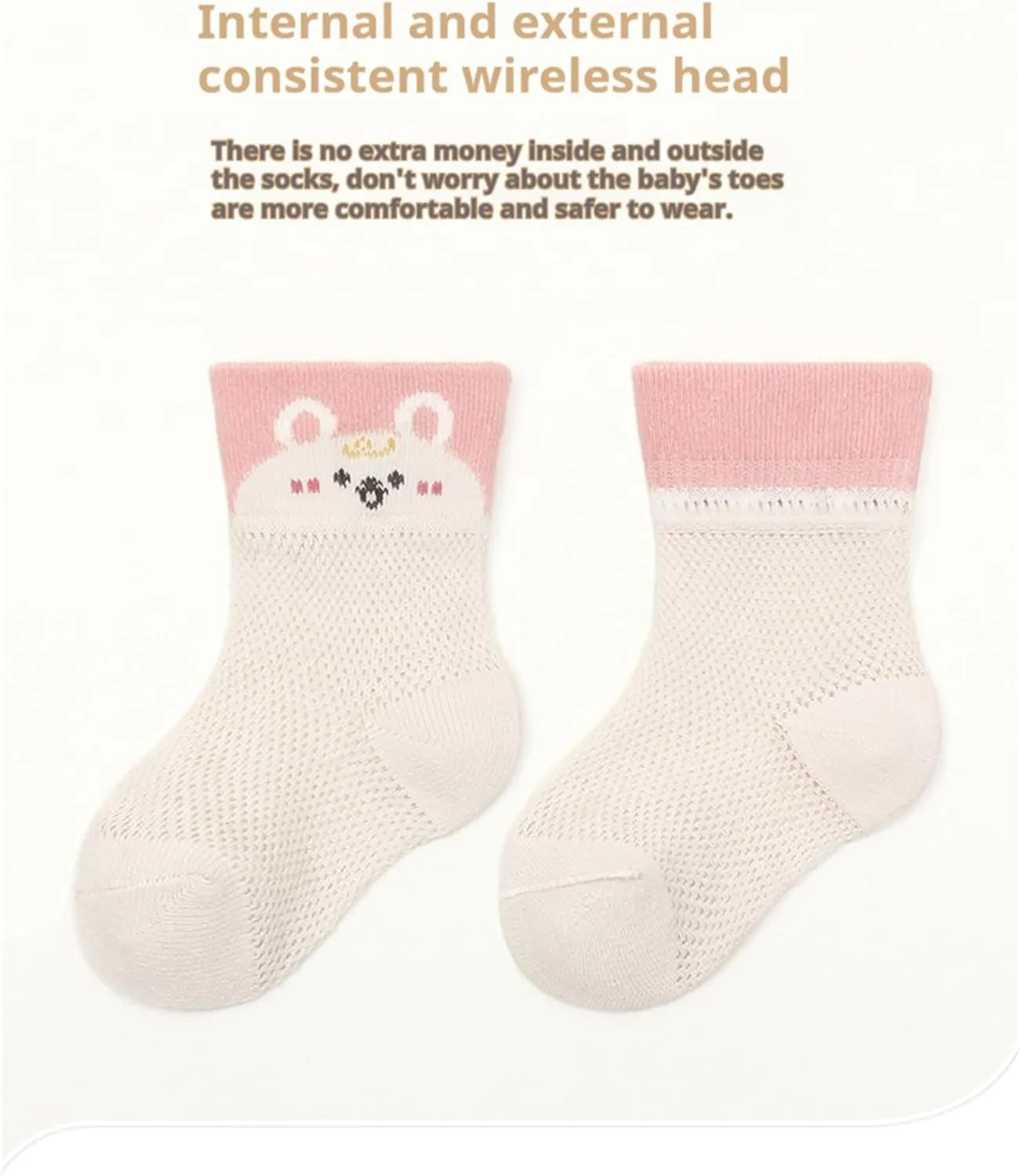 Baby Toddler Socks Girl Boy Thin Mesh Crew Socks Infant Pointelle Eyelet Socks 6 Pairs