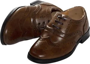Boys Oxford Pattern Lace Up Formal Dress Shoes for Kids