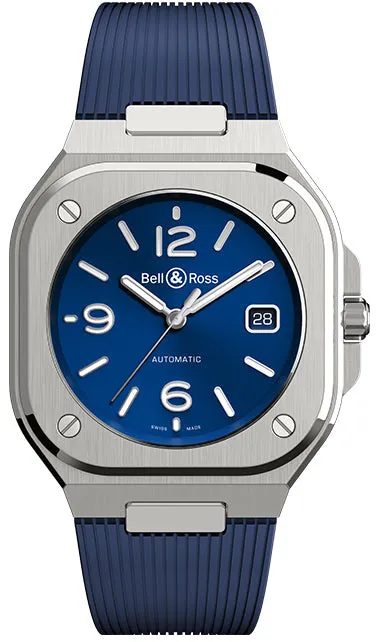 BR Watch BR 5 Auto Blue Steel Rubber