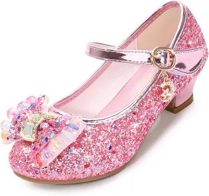 Cadidi Dinos Girls Dress Shoes Wedding Party Heel Mary Jane Princess Flower Shoes (Toddler/Little Kid/Big Kid)