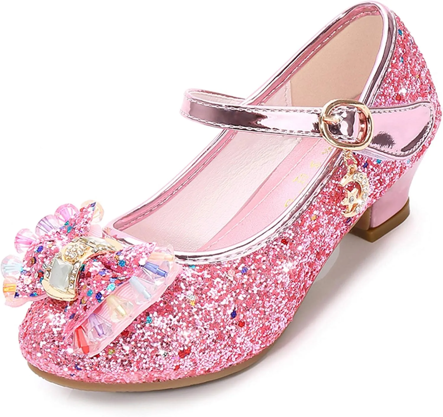 Cadidi Dinos Girls Dress Shoes Wedding Party Heel Mary Jane Princess Flower Shoes (Toddler/Little Kid/Big Kid)
