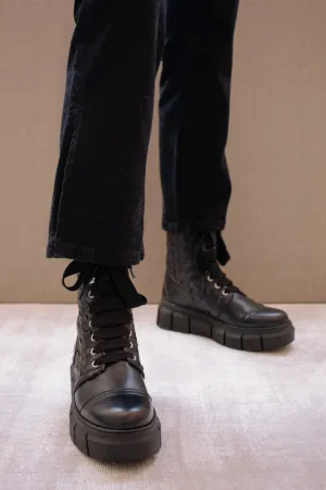 Can Can Black Braided Leather