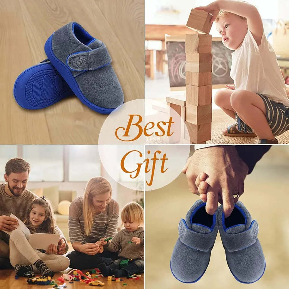 CIOR Toddler Slippers Boys Girls Socks Lightweight Comfort Slip on Kids Indoor Warm Home Shoes