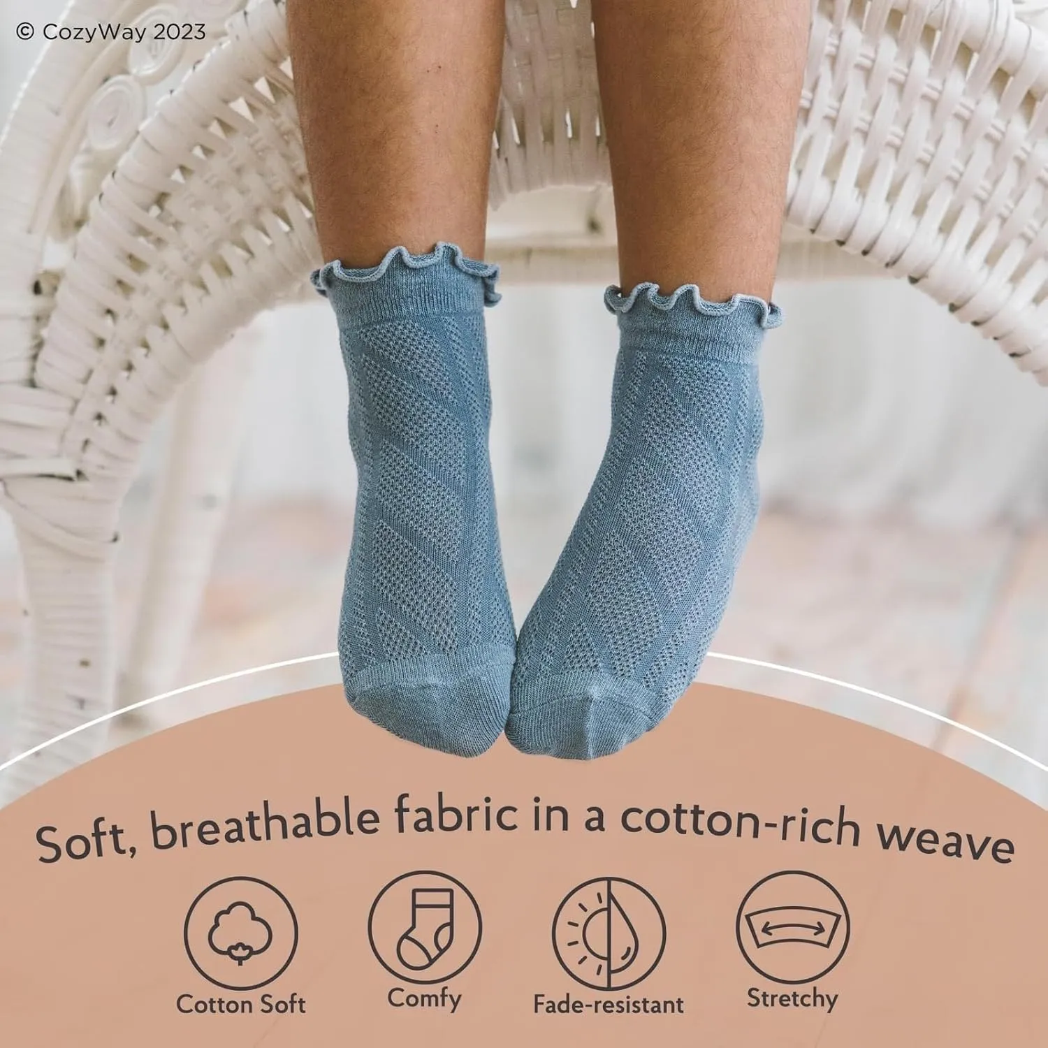CozyWay Baby & Toddler Socks with Grippers Non Slip Ankle Grip Socks For Boys and Girls Babies - Comfy Soft Cotton - 12 Pack
