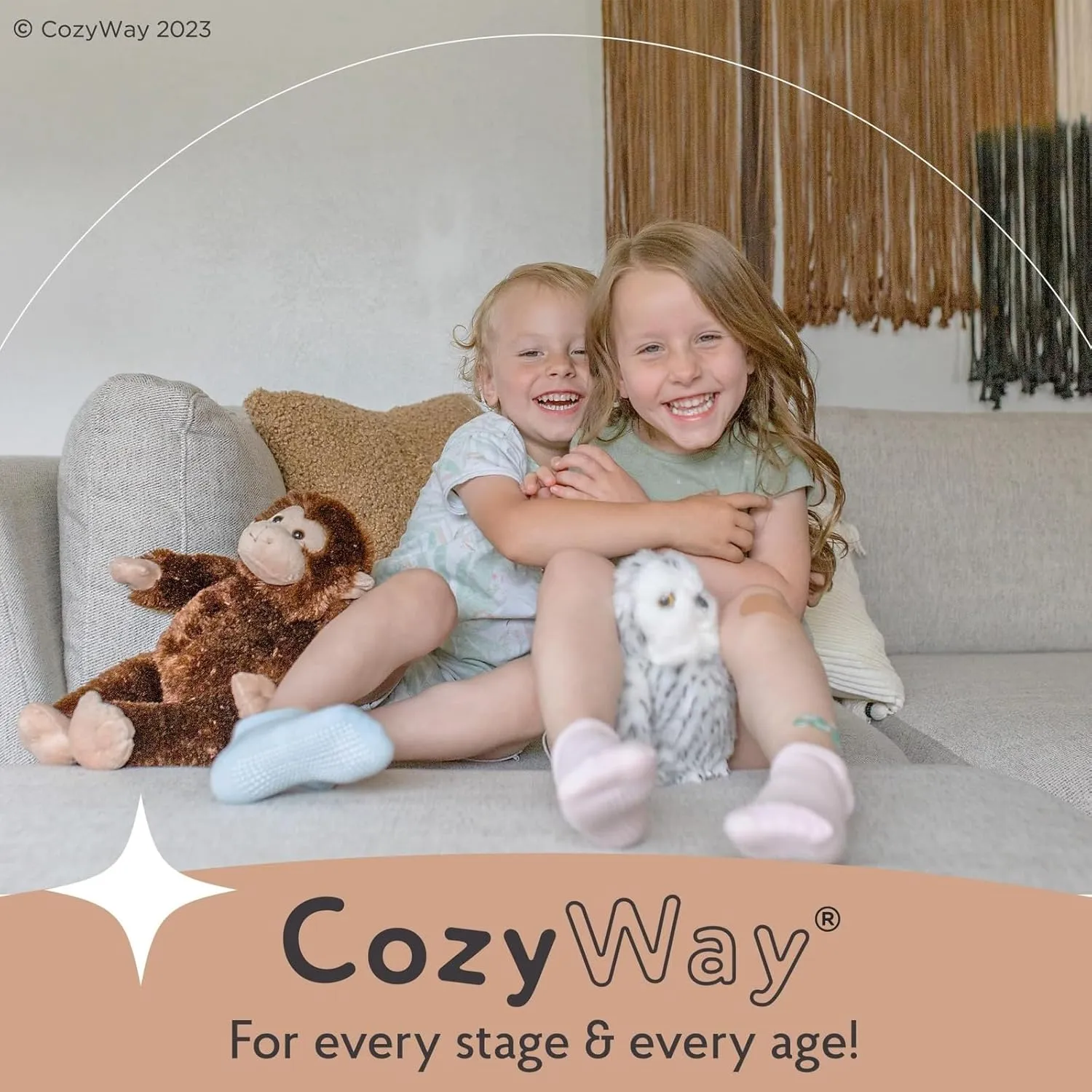 CozyWay Baby & Toddler Socks with Grippers Non Slip Ankle Grip Socks For Boys and Girls Babies - Comfy Soft Cotton - 12 Pack