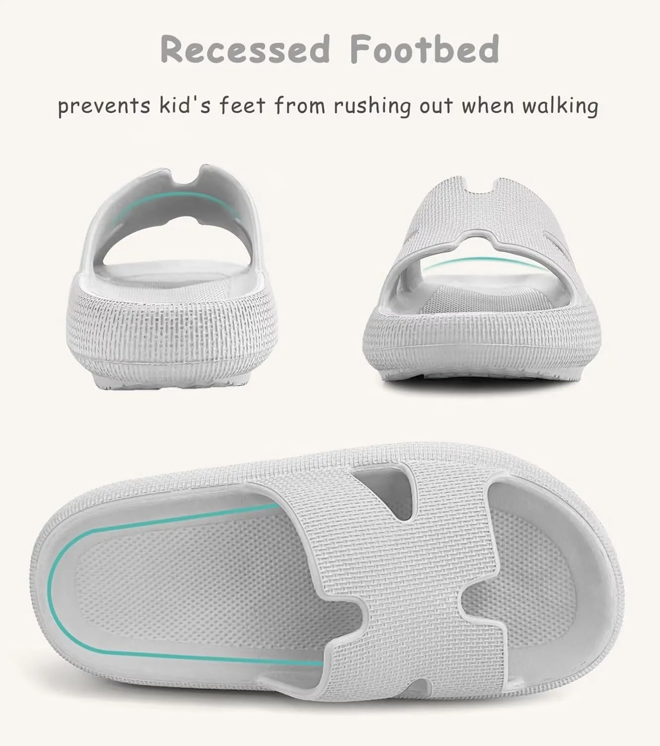Cubufly Cloud Slides for KidsBoys Girls Shower Slippers Slip on SandalsNon-Slip Open Toe Pillow Slippers SandalsQuick Drying Summer Beach Pool Shoes
