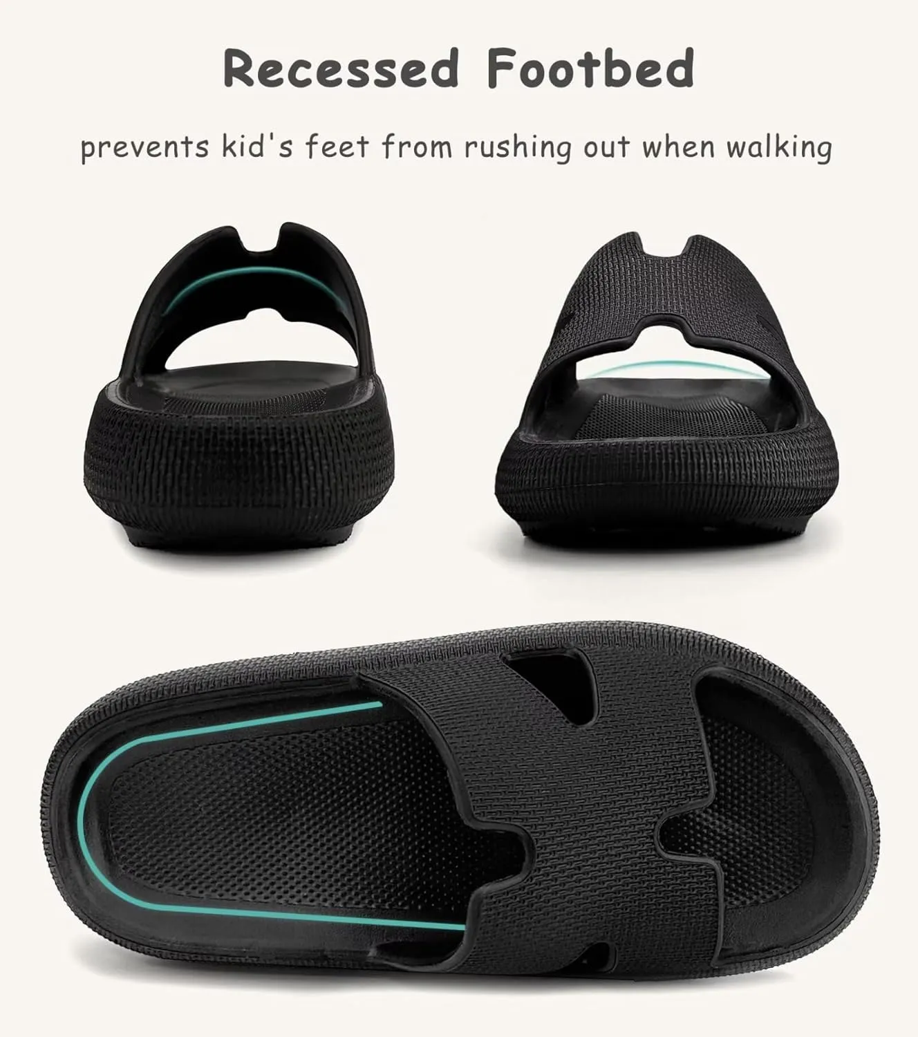 Cubufly Cloud Slides for KidsBoys Girls Shower Slippers Slip on SandalsNon-Slip Open Toe Pillow Slippers SandalsQuick Drying Summer Beach Pool Shoes