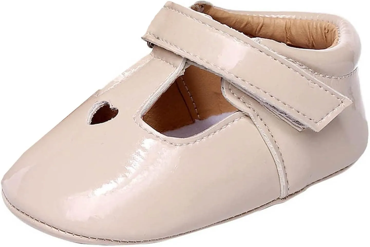 EnJoCho Infant Toddler Shoes Soft Sole Non Slip Toddler Floor Shoes Love Breathable Sandals Toddler Princess Shoes (Beige, 9Months)