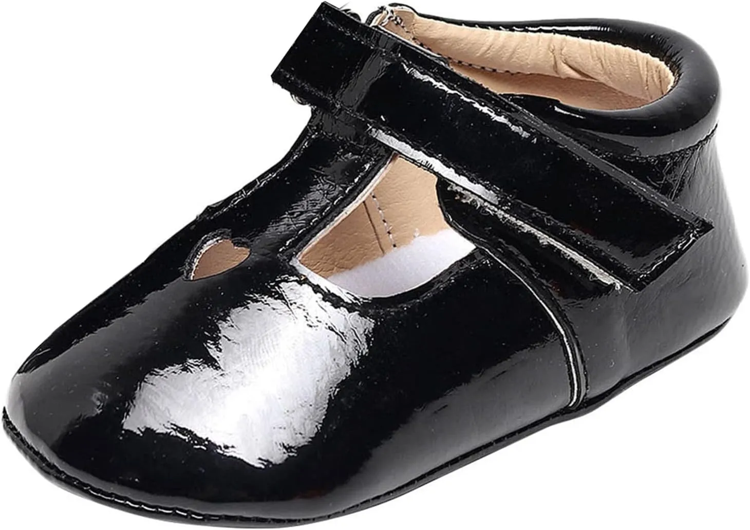 EnJoCho Infant Toddler Shoes Soft Sole Non Slip Toddler Floor Shoes Love Breathable Sandals Toddler Princess Shoes (Black, 9Months)