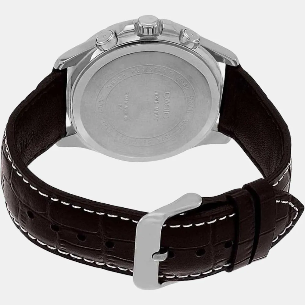 Enticer Men's Chronograph Leather Watch A1886 - MTP-1374HL-7A1VIF