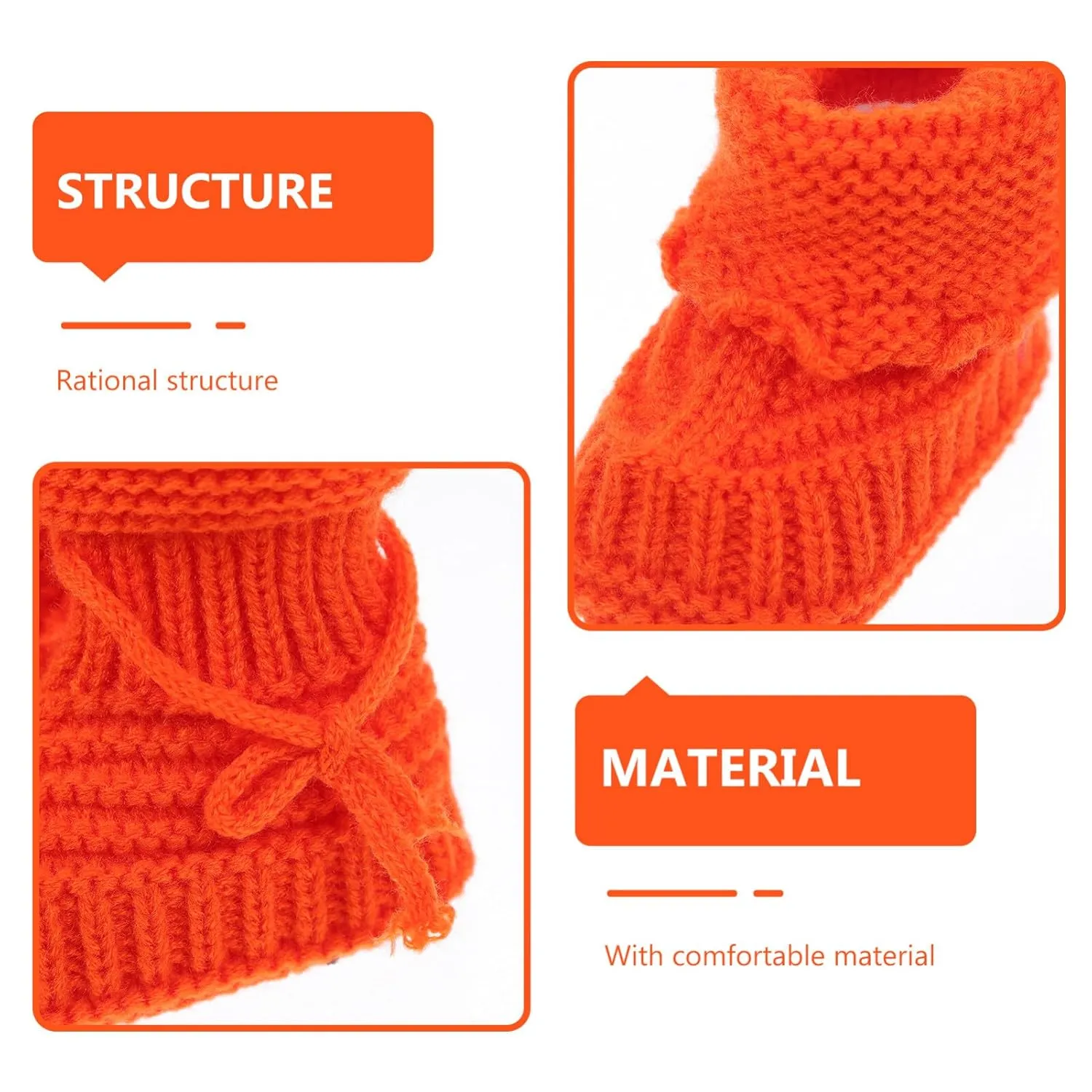 EXCEART Infant Crochet Shoes Newborn Woolen Knitted Booties 10.8cm Length Comfortable for Boys and Girls