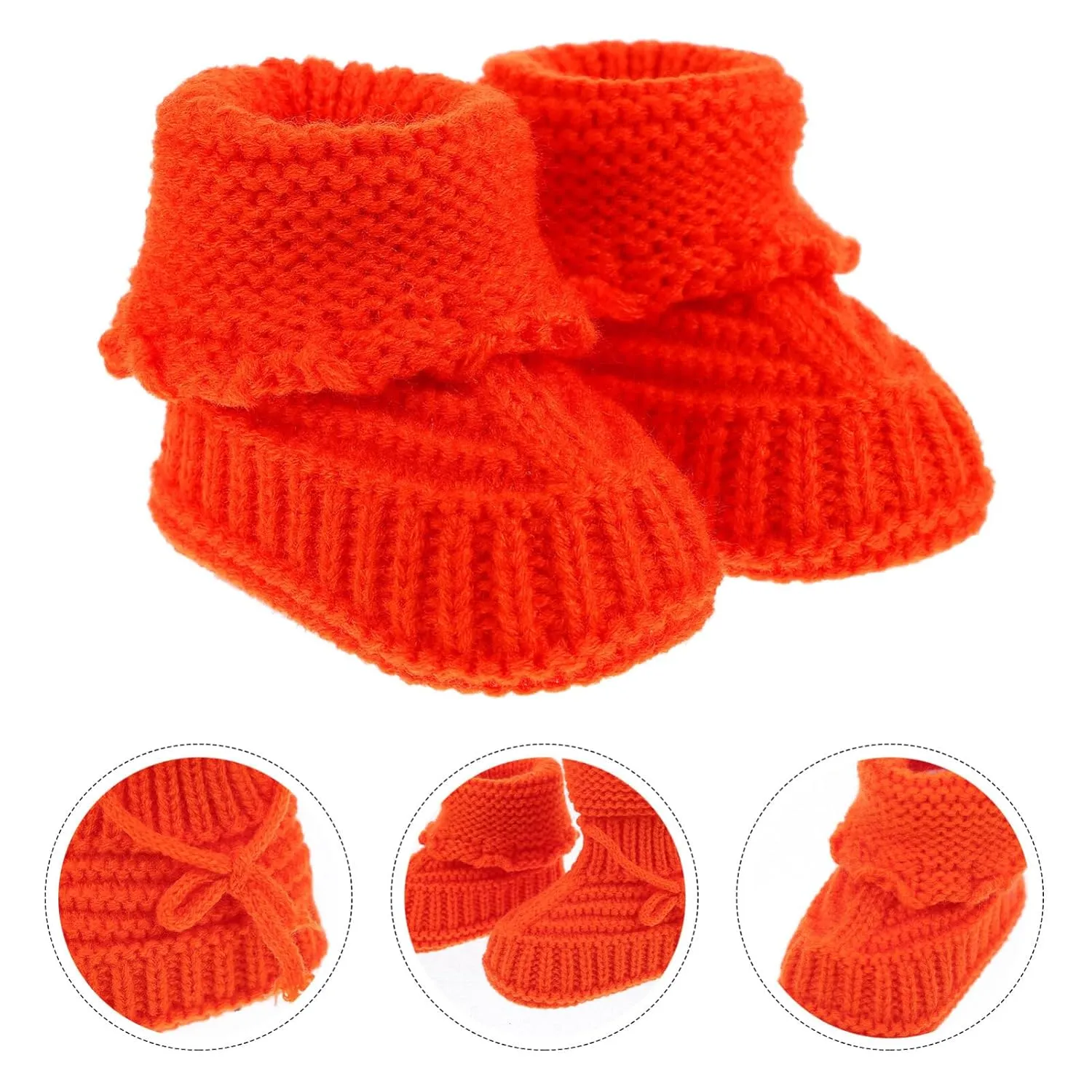 EXCEART Infant Crochet Shoes Newborn Woolen Knitted Booties 10.8cm Length Comfortable for Boys and Girls