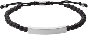 Fossil Men's Plated Stainless Steel Engravable Personalized Gift ID, Chain or Cuff Bracelet for Men