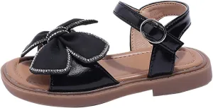 Girls' Bowknot Water Diamond Sandals Summer New Korean Edition Girls' Princess Shoes Baby Soft Sole Girl Summer Sandals