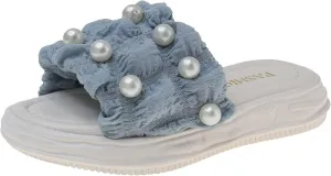 Girls PU Sandals Summer Outdoor Closed Toe Soft Rubber Sole Beach Water Shoes Dress Princess Slides for Girls Size 6