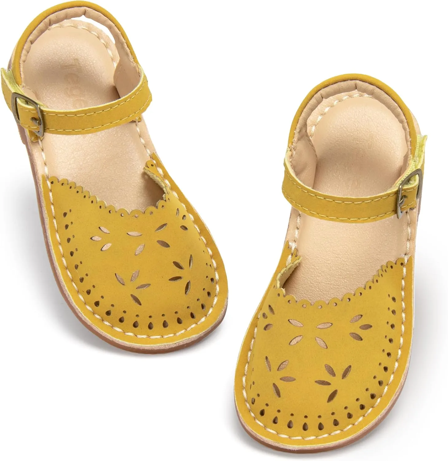 Girls Sandals 3-12 Years | Dressy & Play Shoes | Leather-Like for Outdoor School