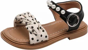Infant Baby Toddler Girl Casual Buckle Sandal Open Toe Ruffle Dot Bow Flower Dress Soft Sole Beach Shoes