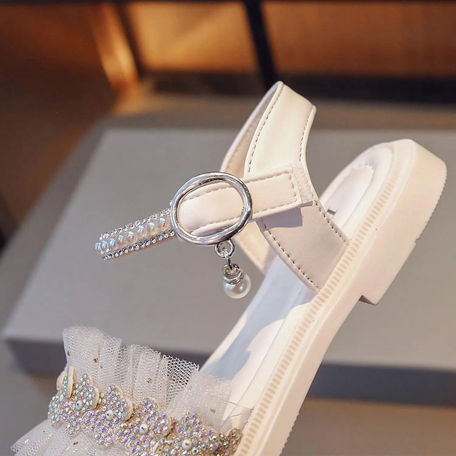 Infant Baby Toddler Girl Casual Buckle Sandal Open Toe Ruffle Dot Bow Flower Dress Soft Sole Princess Shoes