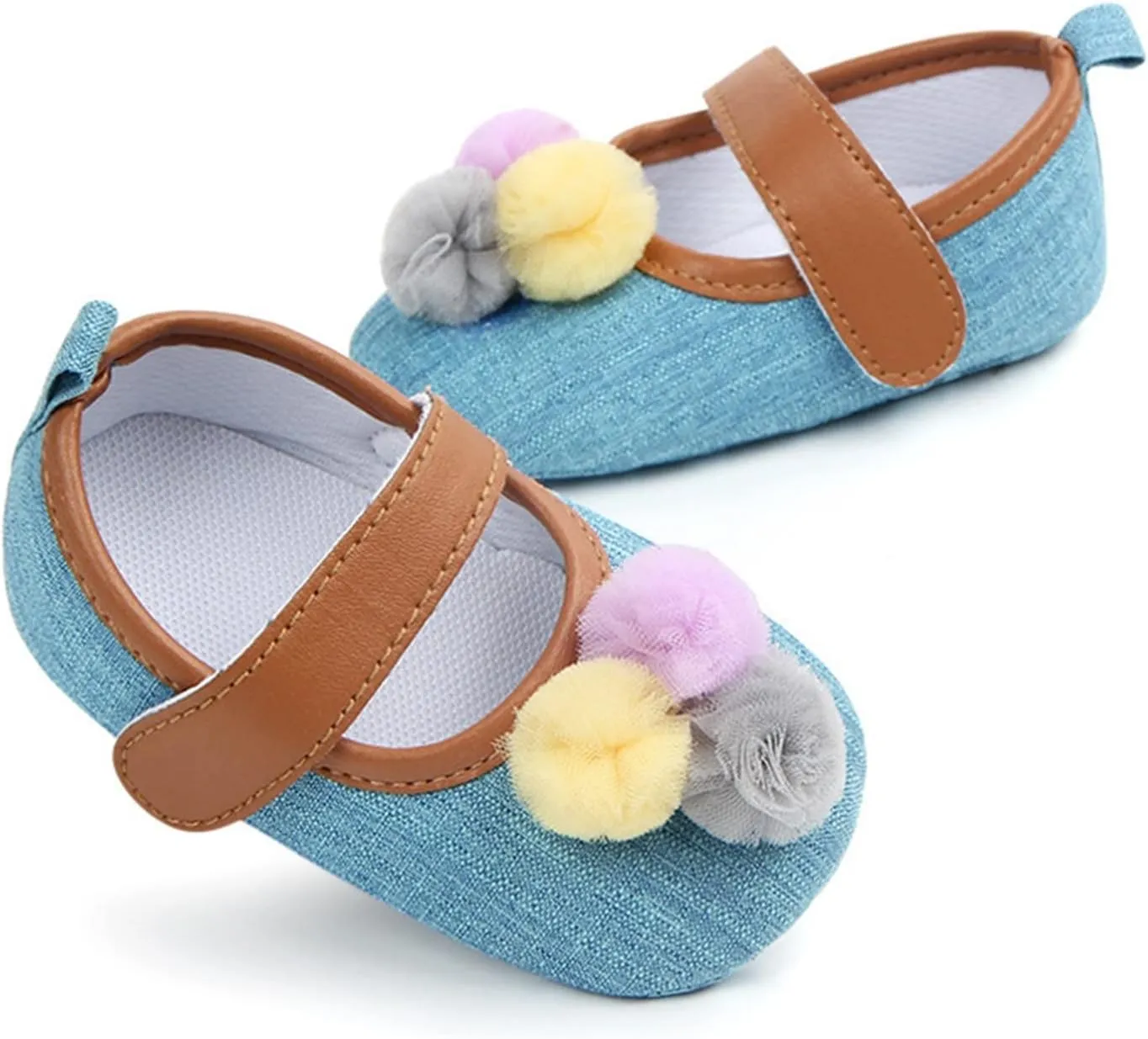 Infant Toddler Shoes Soft Sole Toddler Shoes Ball Hook Loop Breathable Princess Shoes Toddler Indoor Shoe
