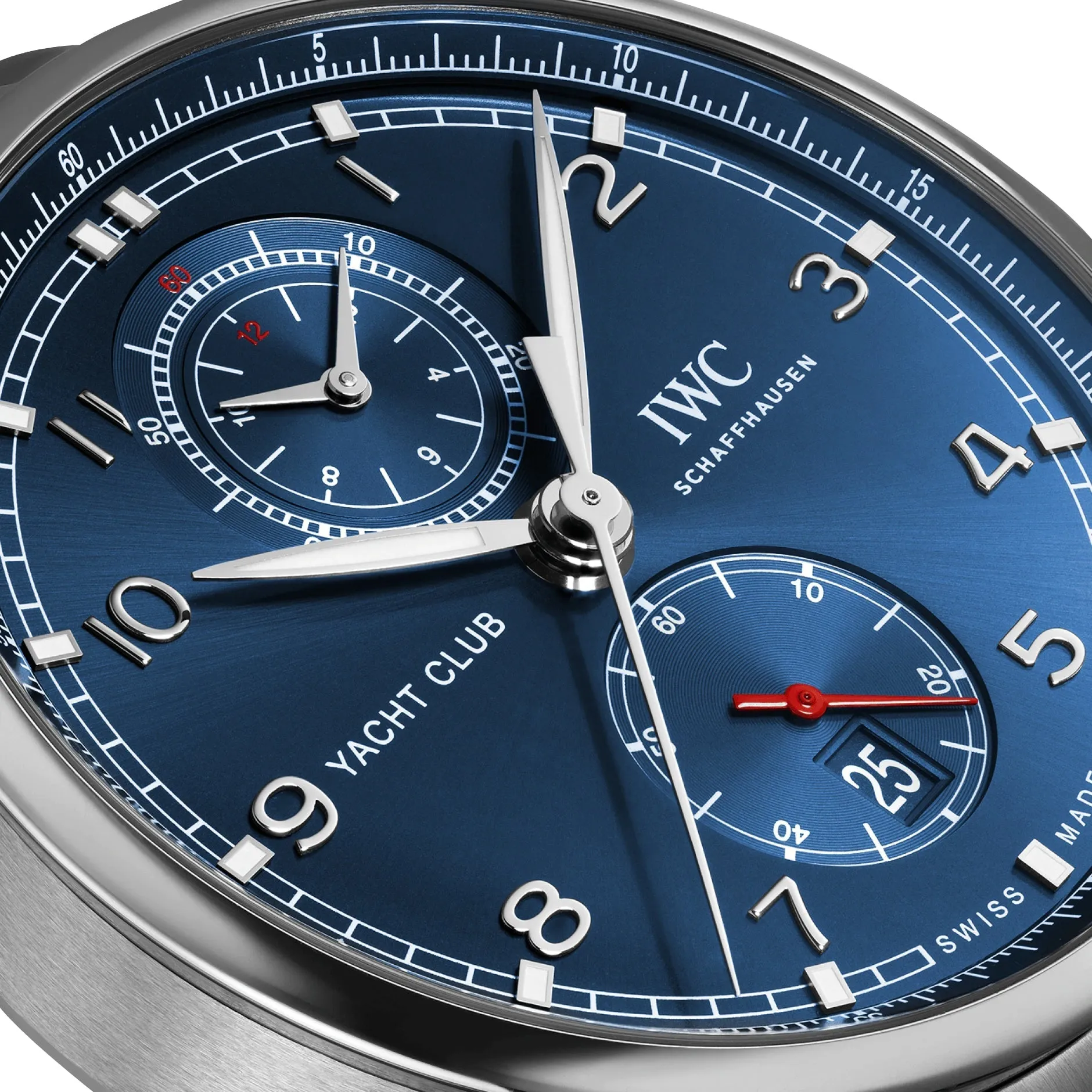 IWC Portugieser Yacht Club Automatic Flyback Chronograph Stainless Steel Blue Dial Date Mens Watch IW390701