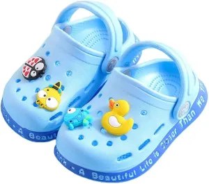 JUXI Toddler Clogs Girls Boys Clogs Garden Shoes EVA Lightweight Summer Slipper Cartoon Slides Baby Comfort Sandals