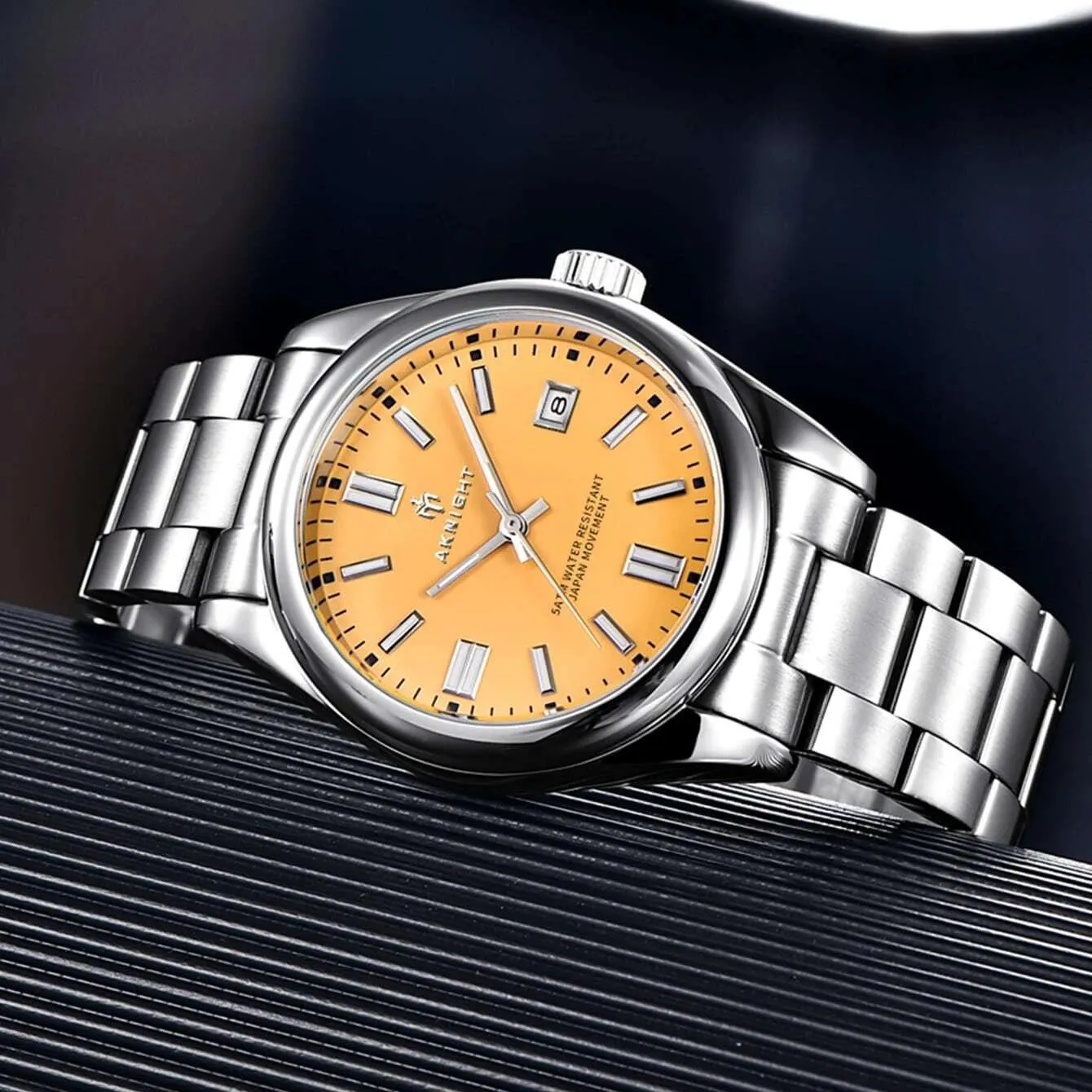 Men's Luxury Analog Quartz Chronograph Watch, Waterproof Stainless Steel Wristwatch