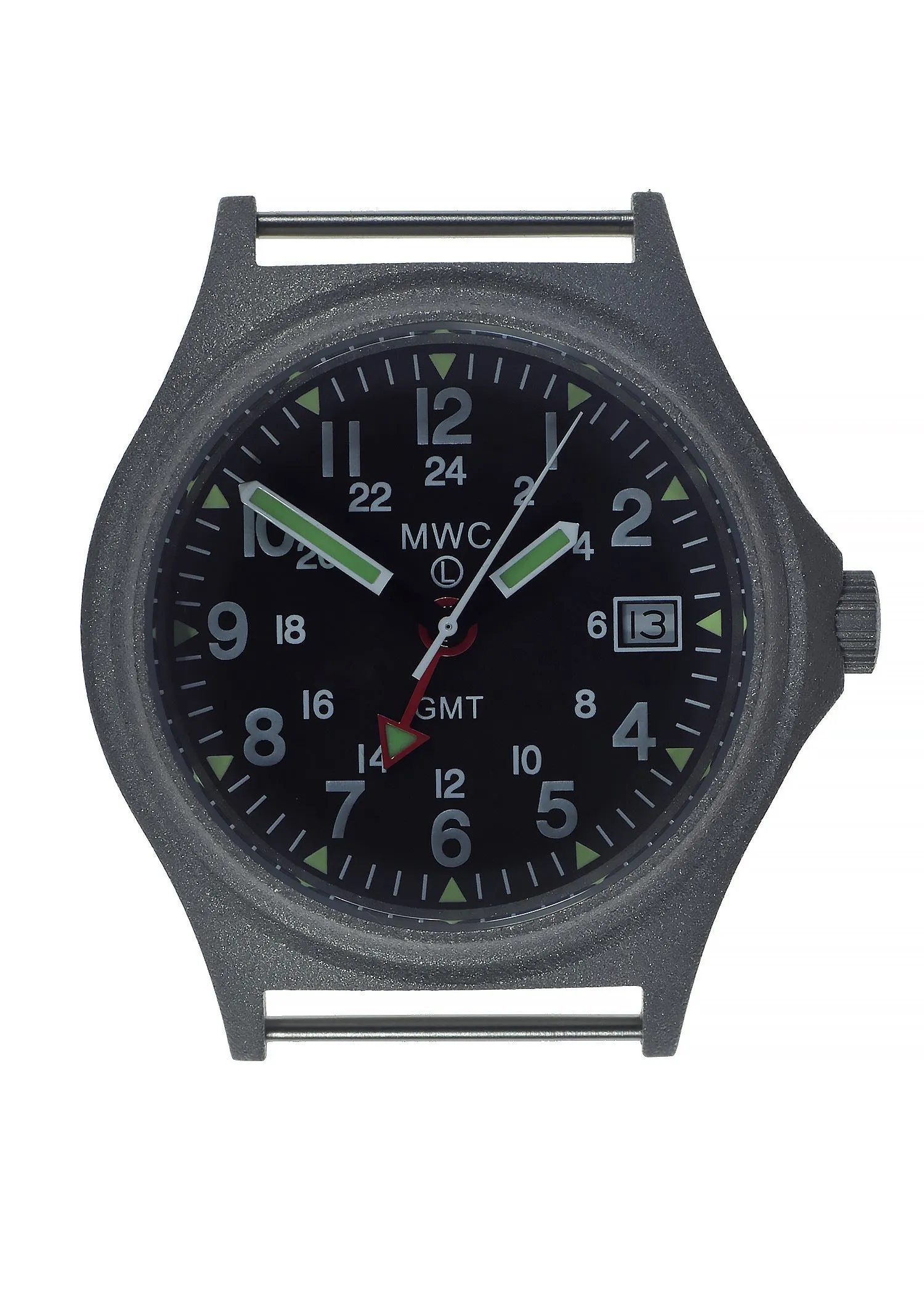 MWC GMT (Dual Time Zone) Water resistant Military Watch in Stainless Steel Case with Screw Crown
