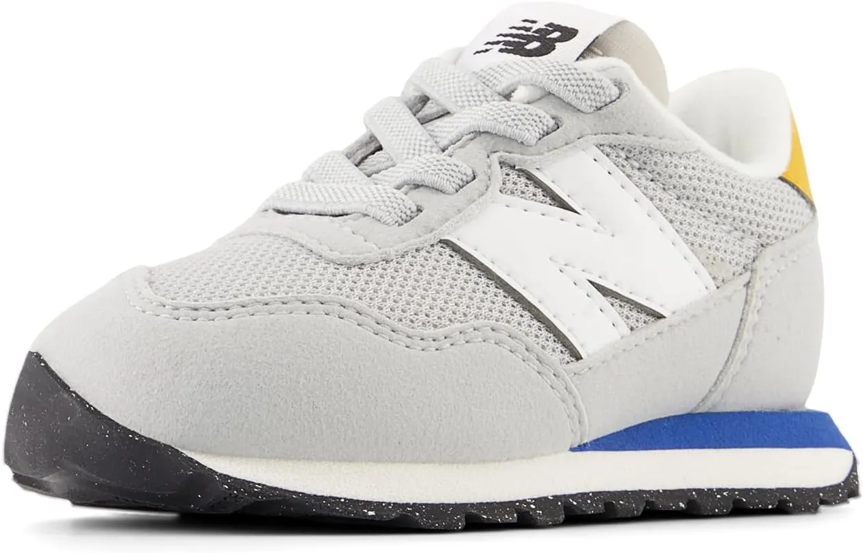 New Balance Kids 237 Bungee Sneaker, BRIGHTON GREY/BLUE AGATE, 3 W Infant (0-12 Months)