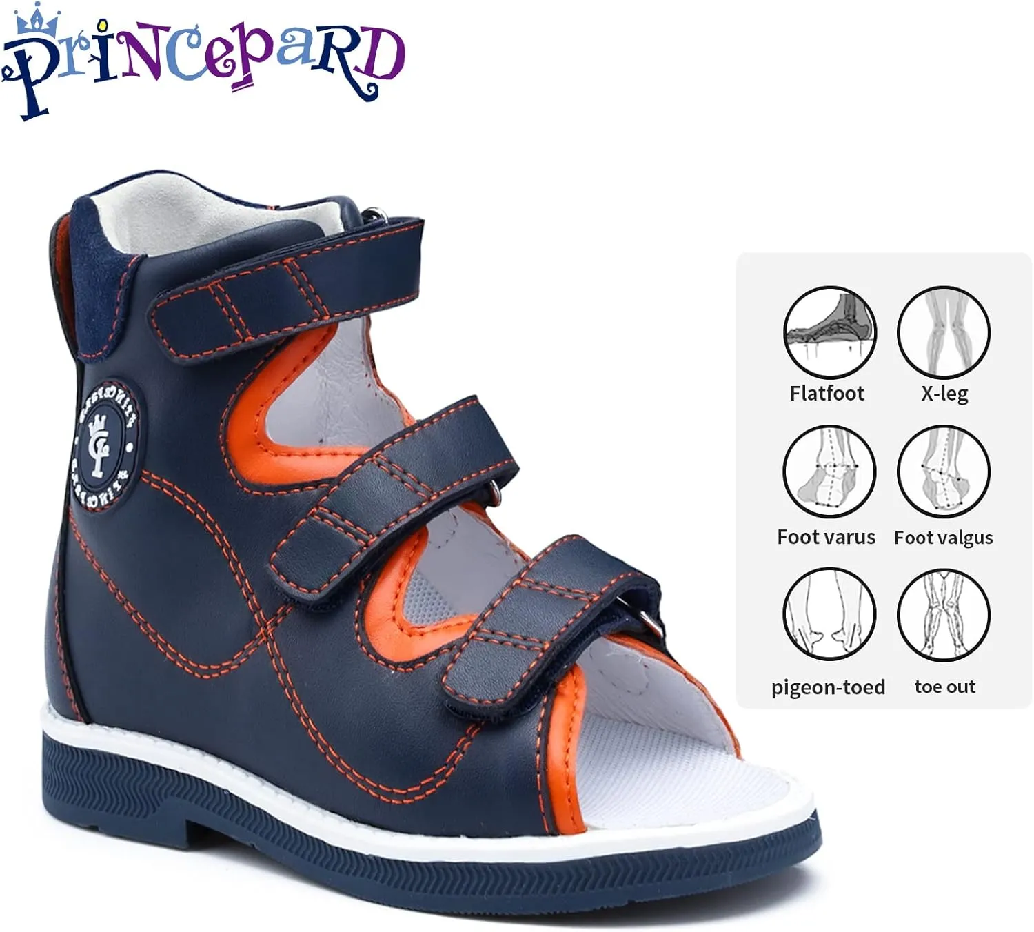 Orthopedic Sandals for Kids and Toddlers with High Back and Ankle & Arch Support,Non-slip Soles