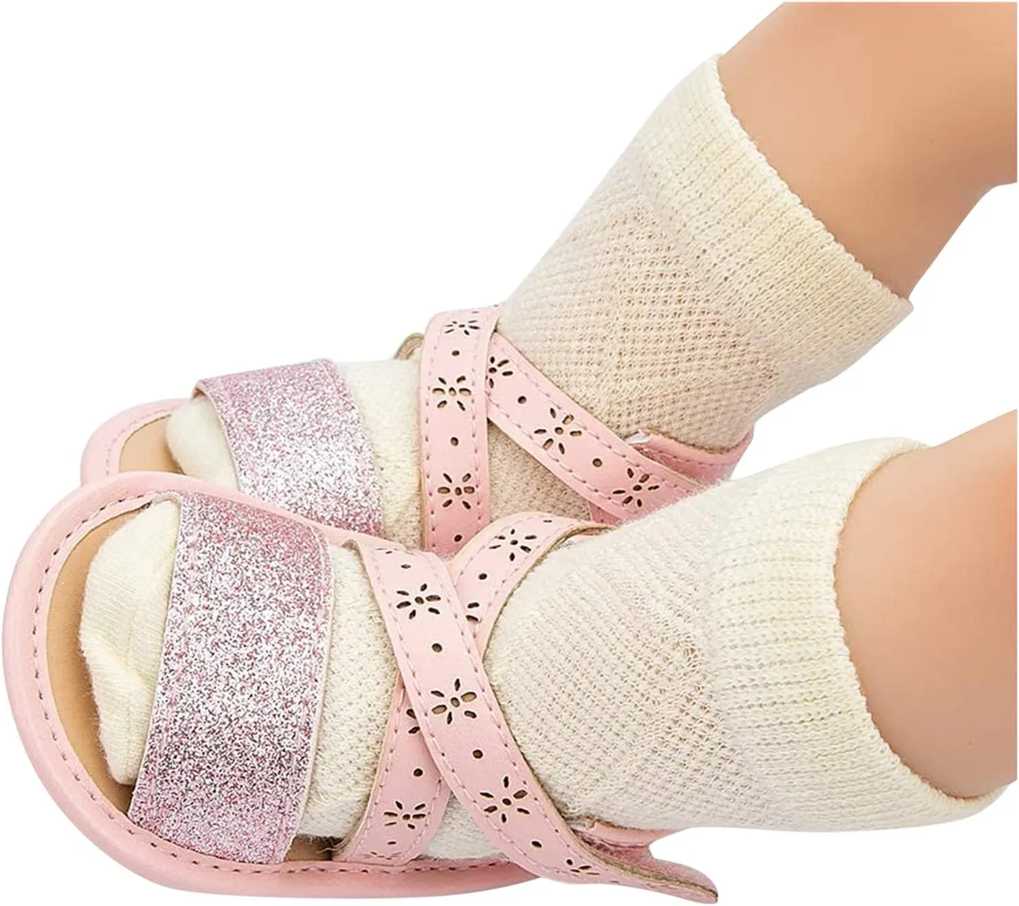 Sandals Fine Baby Rubber Shoes Girls Sole Non-Slip Flat Flash Soft Walking Baby Shoes Size 3 Toddler Girl Sandals
