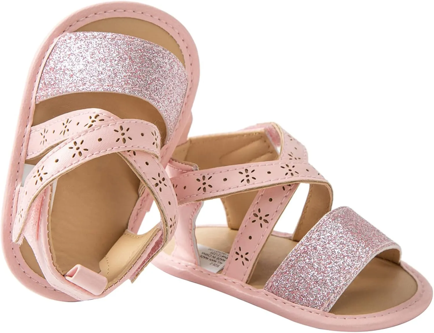 Sandals Fine Baby Rubber Shoes Girls Sole Non-Slip Flat Flash Soft Walking Baby Shoes Size 3 Toddler Girl Sandals