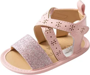 Sandals Fine Baby Rubber Shoes Girls Sole Non-Slip Flat Flash Soft Walking Baby Shoes Size 3 Toddler Girl Sandals