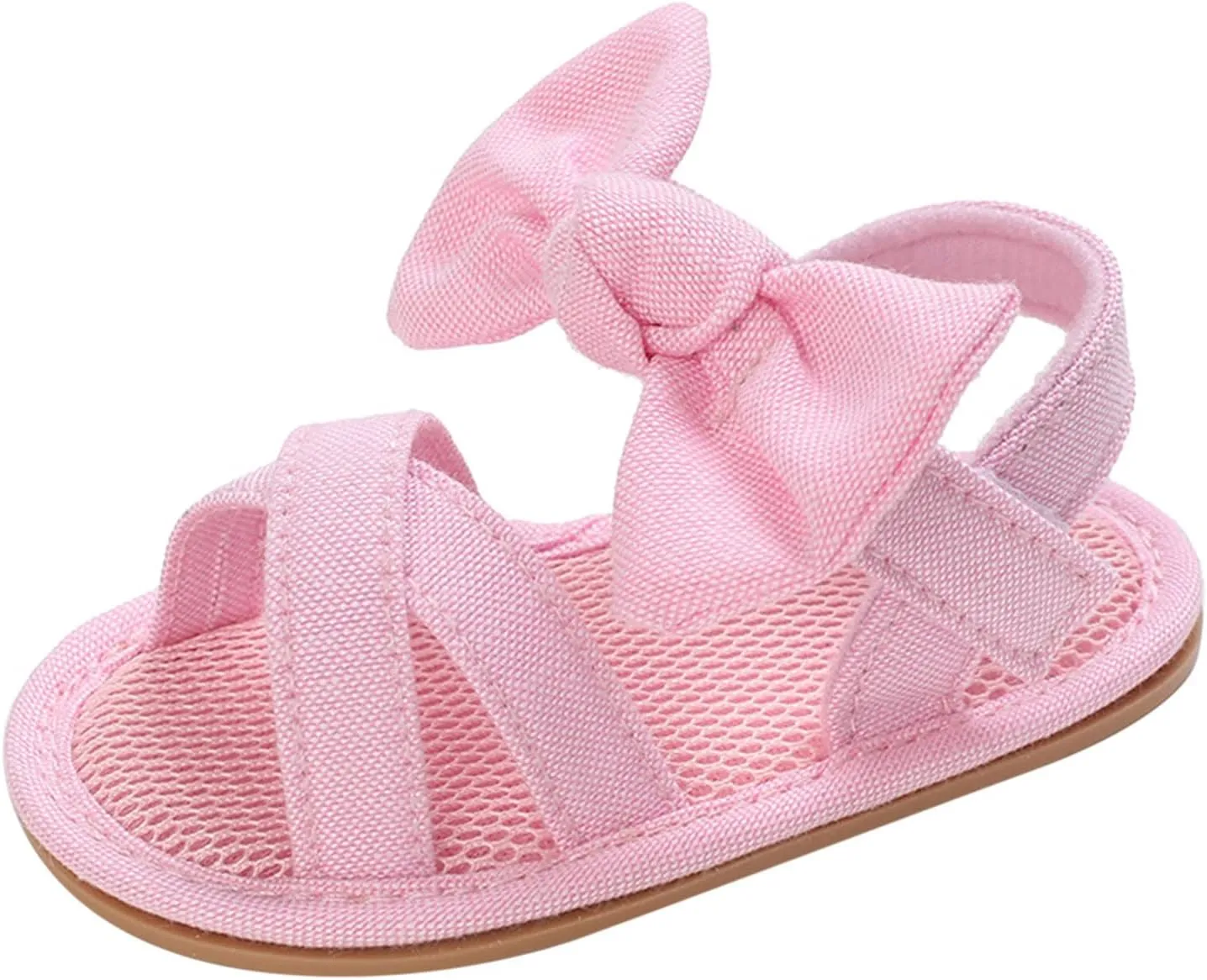Summer Children Baby Toddler Shoes Girls Sandals Flat Bottom Light Open Toe Solid Color Bow Back Baby Sandals 12 Months