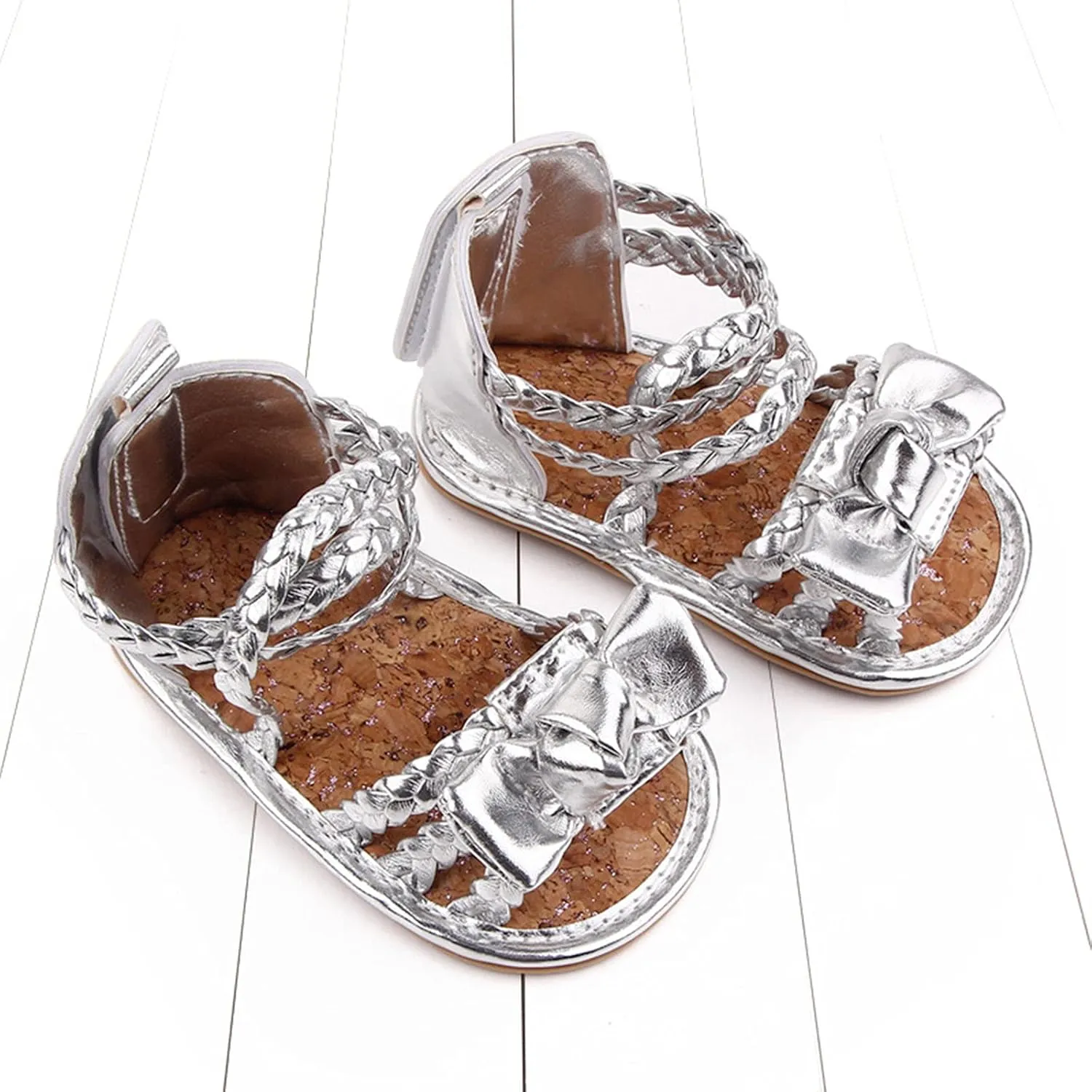 Summer Girls Shoes Sandals Bow Rubber Baby Soft Boys Walking Flat Sole Non-Slip Baby Shoes Slides for Girls Size 3